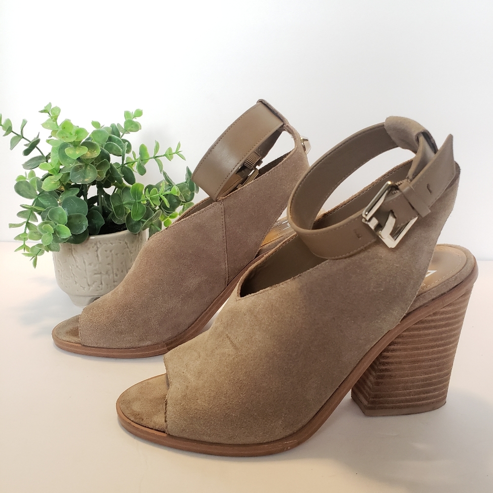 Marc Fisher Tan Leather Heeled Bootie MLVidal